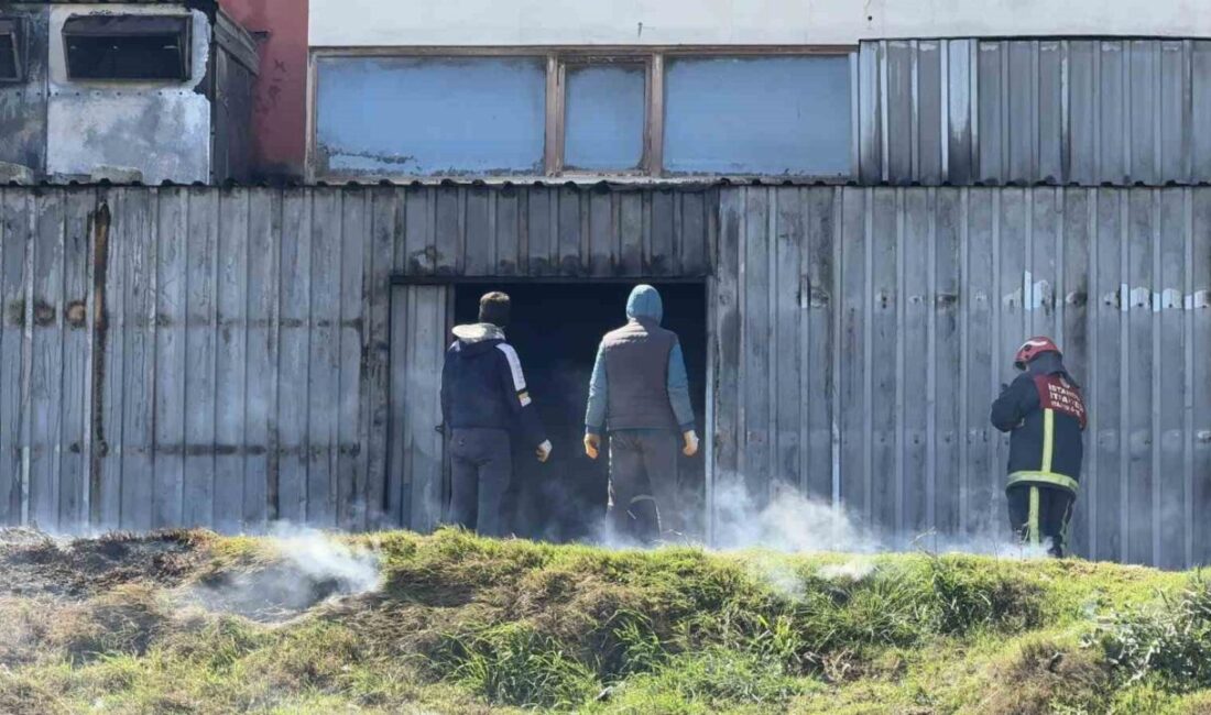 Arnavutköy’de bir fabrika deposunda çıkan yangın şiddetli rüzgar nedeniyle hızla