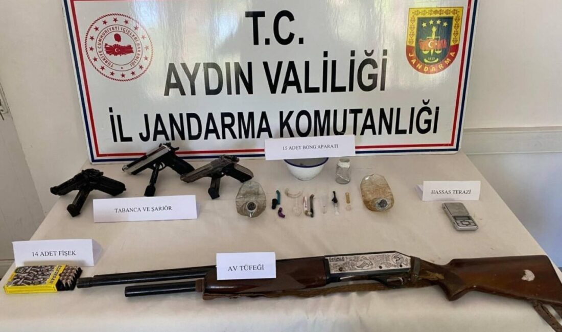 Aydın’ın Karacasu ilçesinde şüpheli şahsın evinde yapılan aramada uyuşturucu kullanma