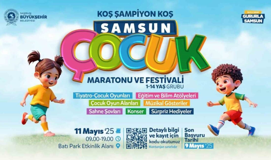 Samsun Büyükşehir Belediyesi, 11 Mayıs Pazar günü düzenleyeceği Çocuk Maratonu